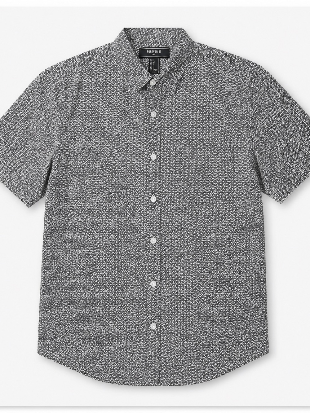 Forever 21 Men Geometric Print Button-Up Shirt — Men’s Small